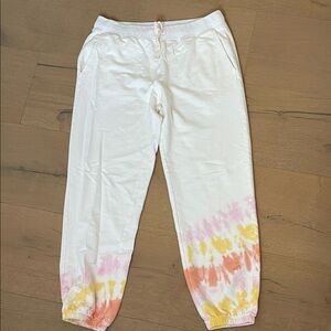 Electric & Rose Kids Tie-Dye Joggers - White, Pink, and Orange